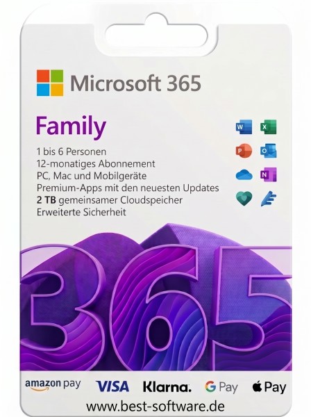 Familia Microsoft Office 365 - 6 Usuarios - Windows/ Mac/ Dispositivos móviles