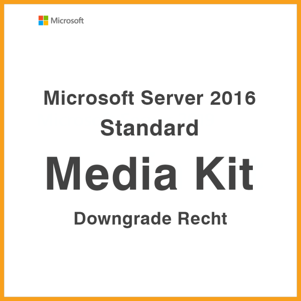 Kit de medios estándar de Microsoft Server 2016 | Derecho a la baja