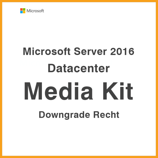 Kit de medios de Microsoft Server 2016 para centros de datos | Derecho a la baja